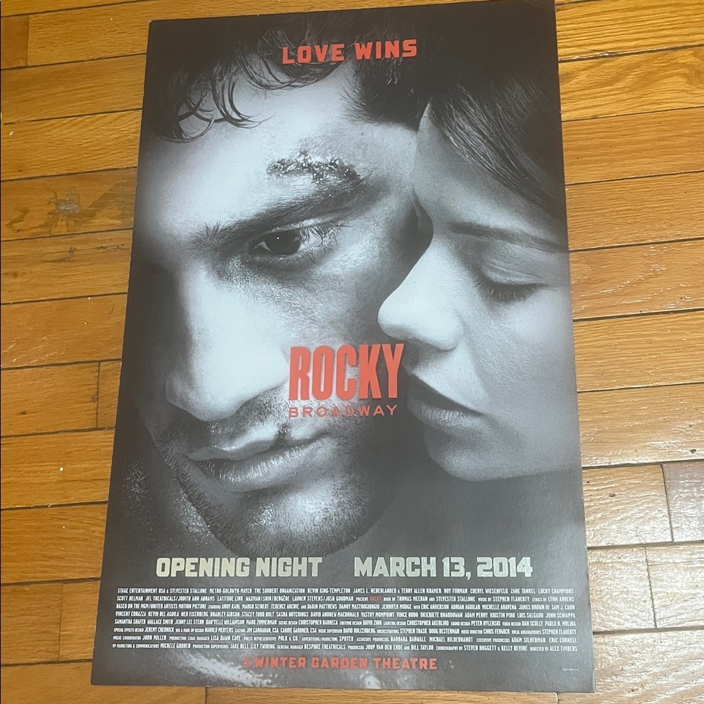 Rocky Official Broadway Poster 2014 Official Black and Silver Stallone